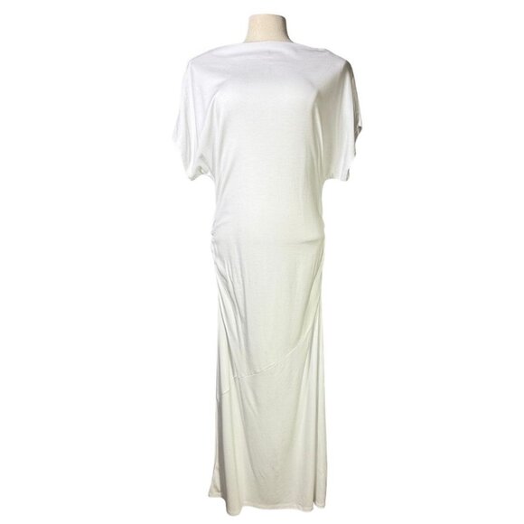 Halogen Dolman Sleeve Midi Dress in Bright White Sz L New With Imperfections - Picture 1 of 12